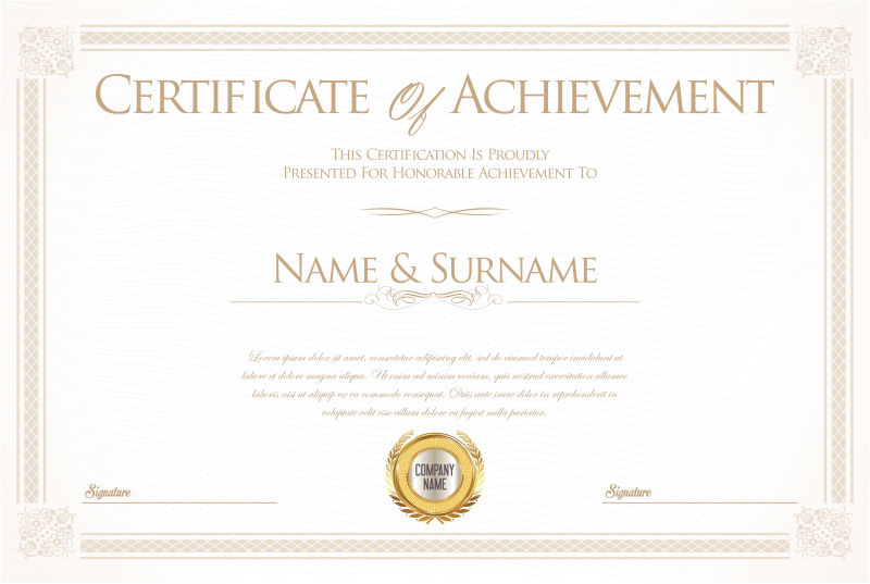 创意矢量复古经典证书设计