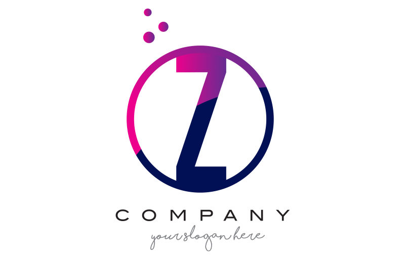 紫色圆形字母Z矢量标志设计