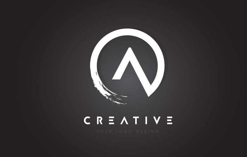 抽象矢量字母a的圆环标志设计