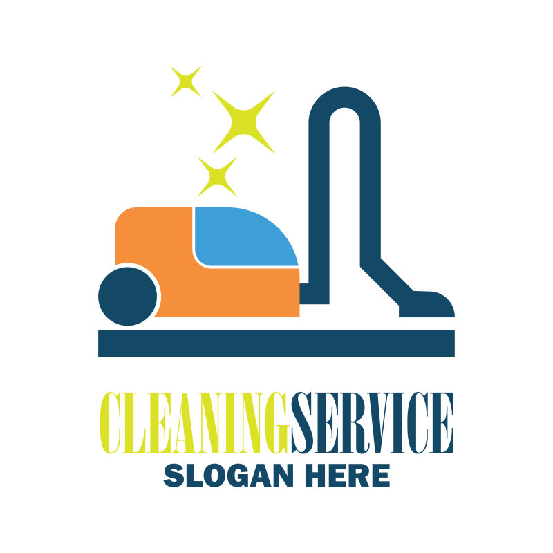 抽象矢量现代吸尘器标志设计