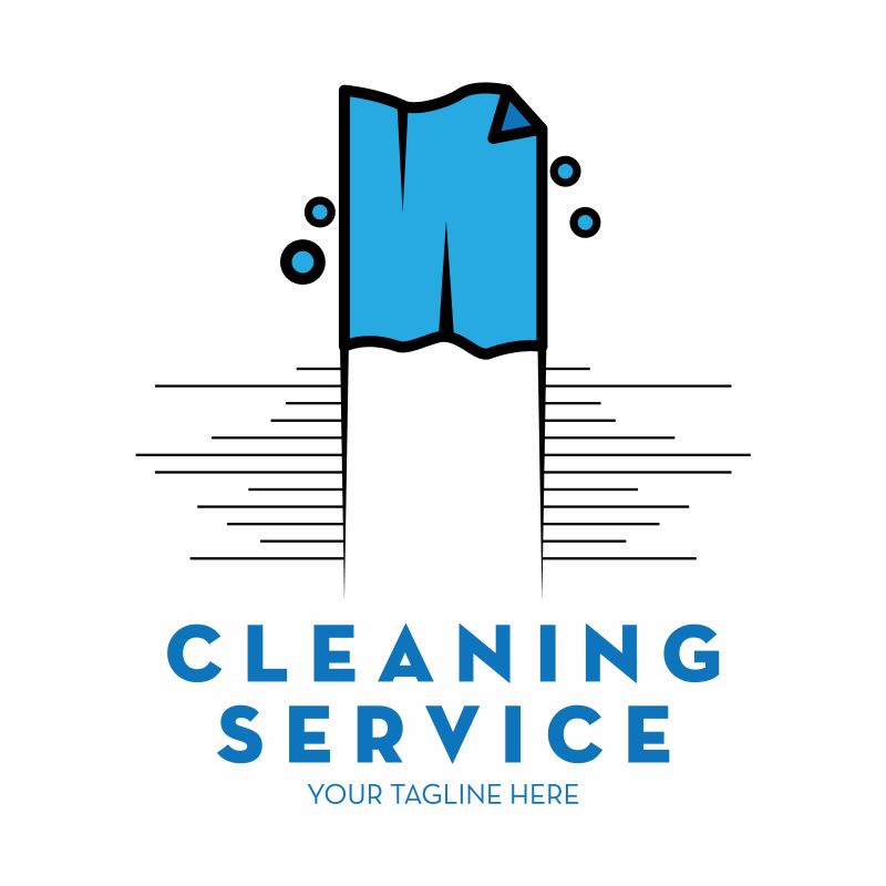 抽象矢量清洁服务标志设计