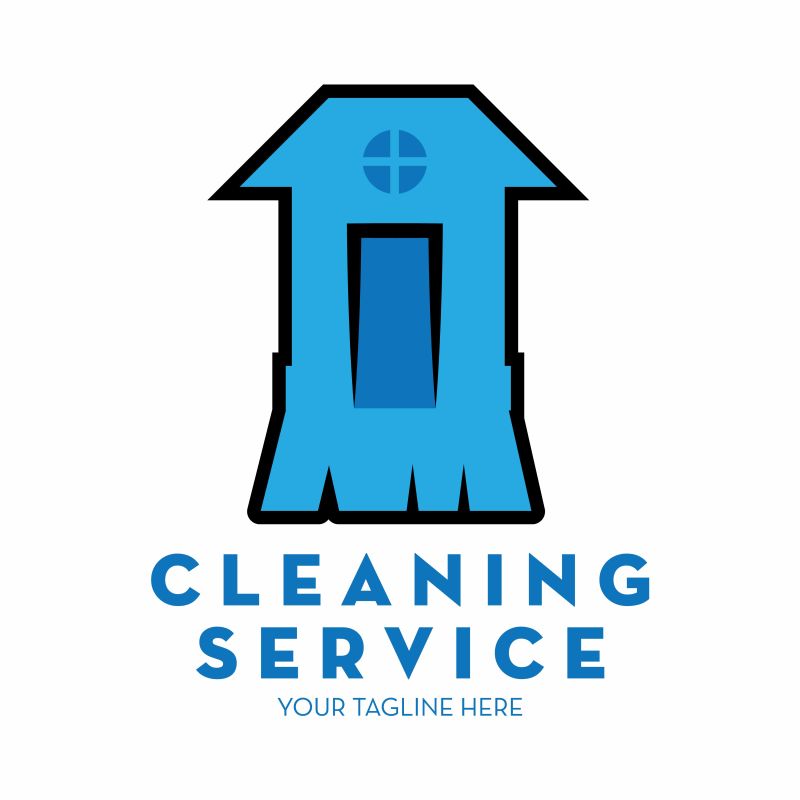 抽象矢量蓝色清洁标志设计