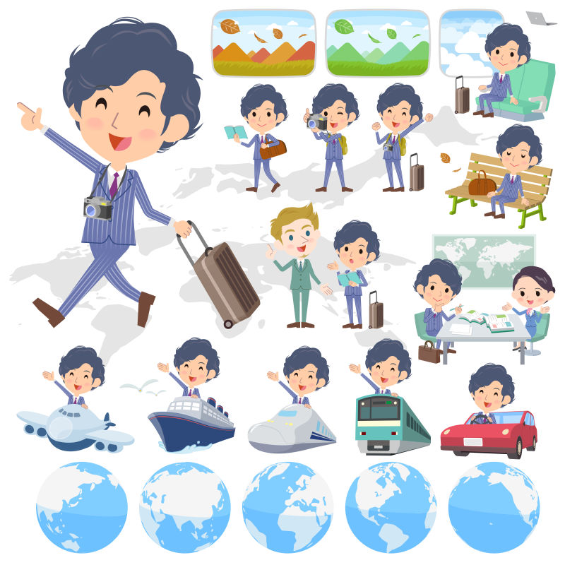 矢量喜爱旅行的男人设计元素
