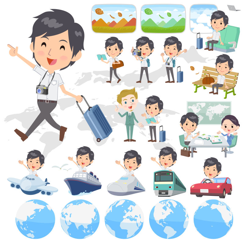 抽象矢量旅行概念的设计元素