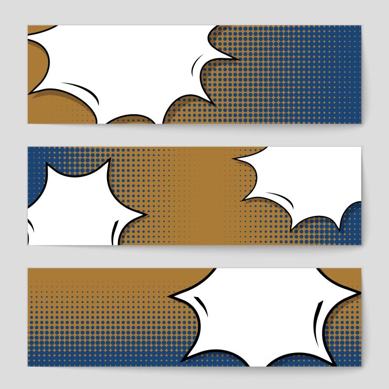 抽象矢量漫画艺术横幅设计