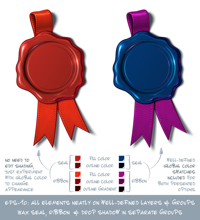 抽象矢量现代蜡盾设计元素