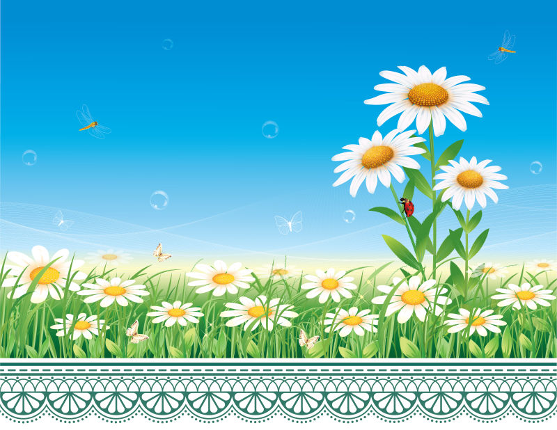 创意矢量抽象雏菊元素插图