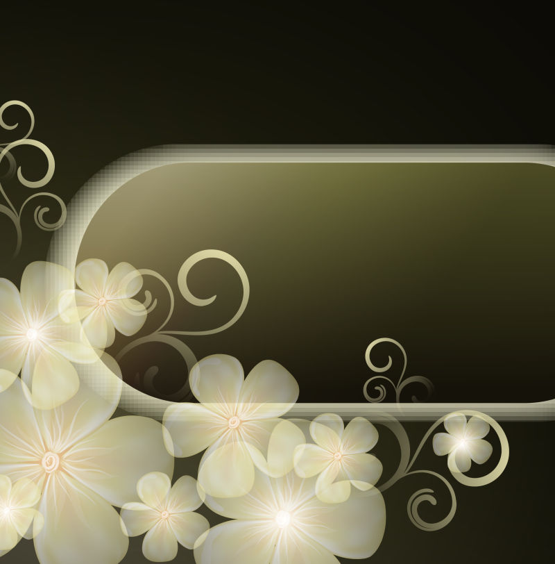 抽象矢量花卉元素的现代优雅背景