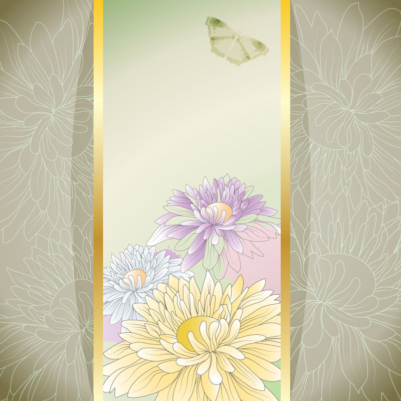 抽象矢量国风花卉元素的设计背景