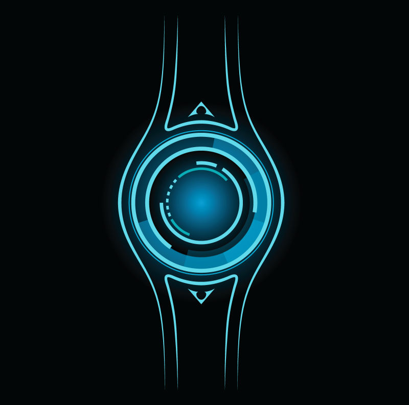 矢量的蓝色圆环背景设计