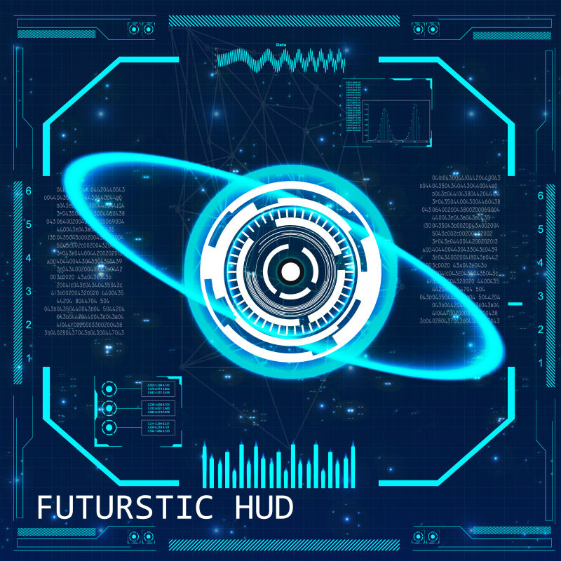 矢量的蓝色球形图案界面