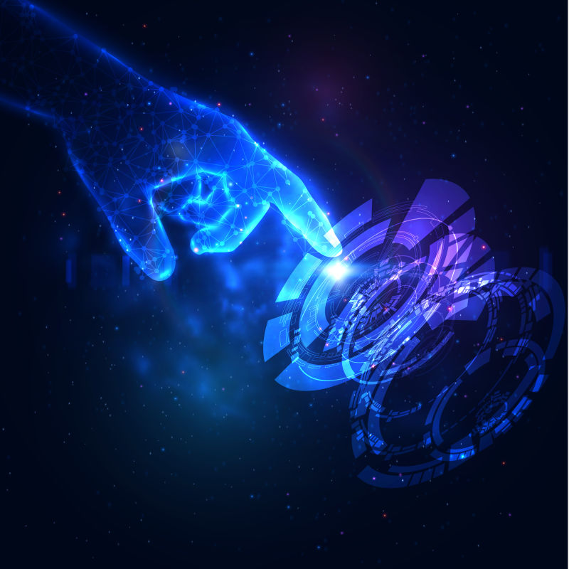 蓝色科技风格背景矢量设计