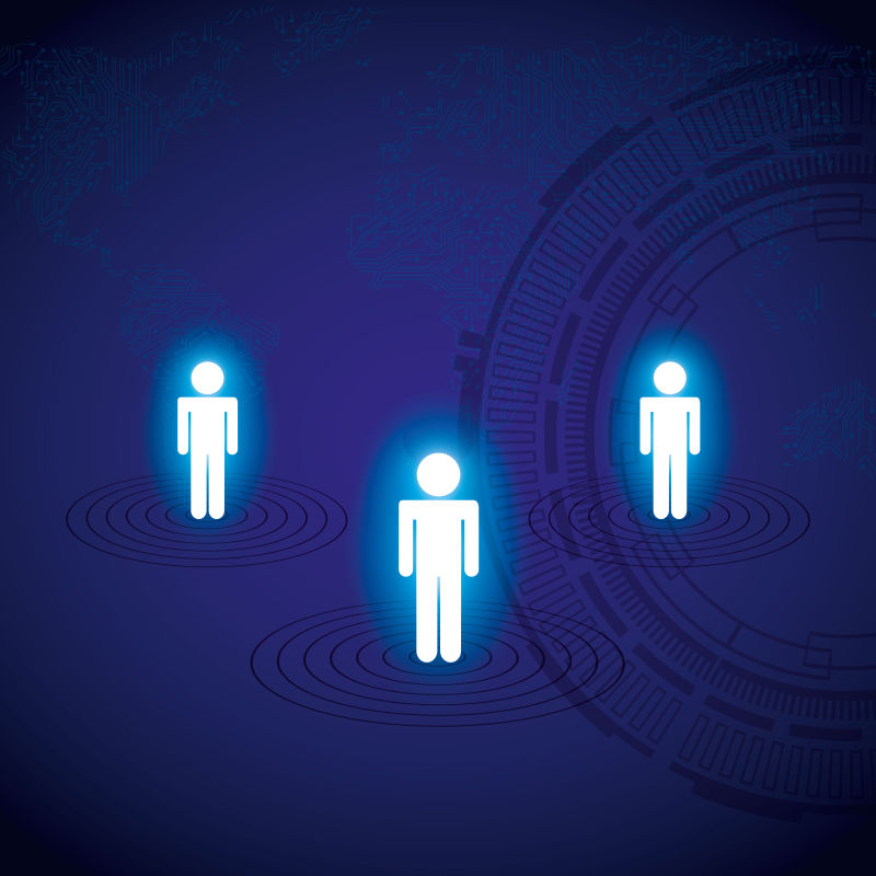 发光的人形图案背景矢量设计