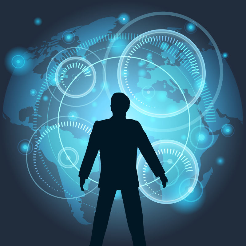 浅蓝色未来科技界面矢量设计