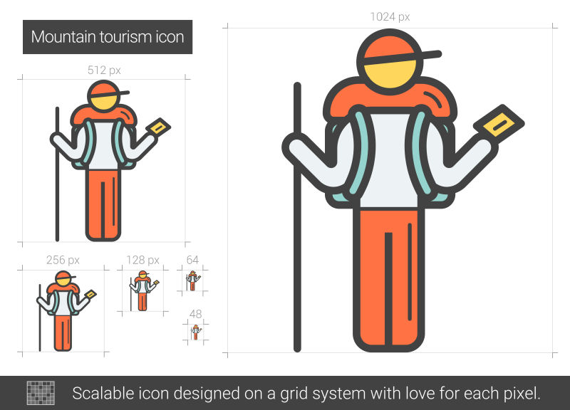 矢量登山者图标