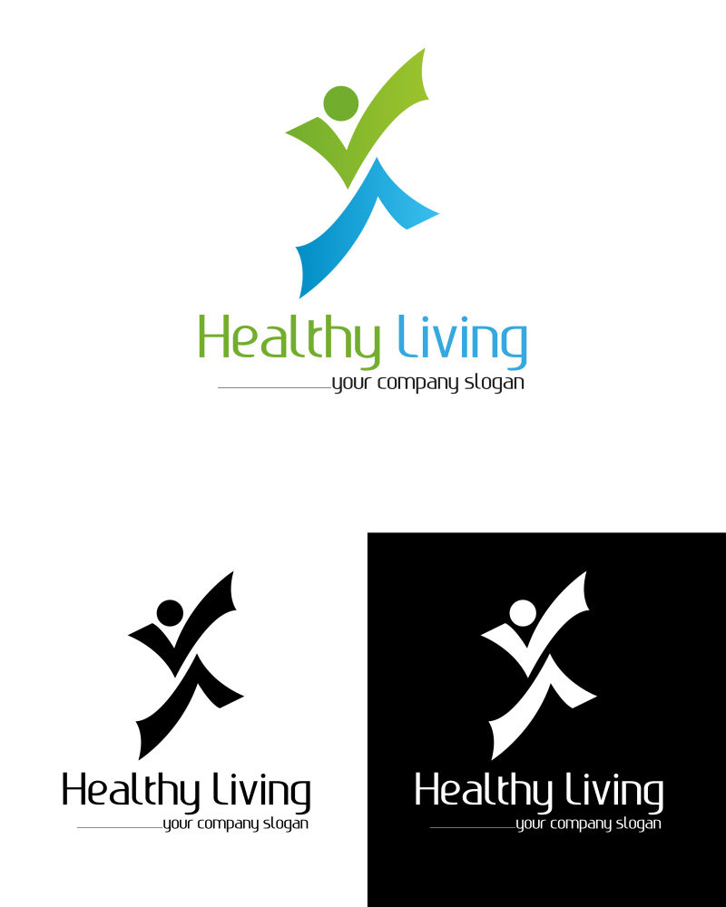 健康生活标志矢量设计