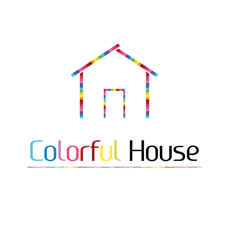 矢量彩色房屋标志