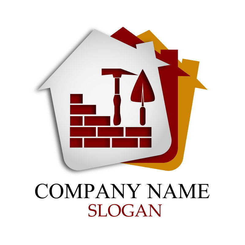 抽象矢量建筑工地标志设计