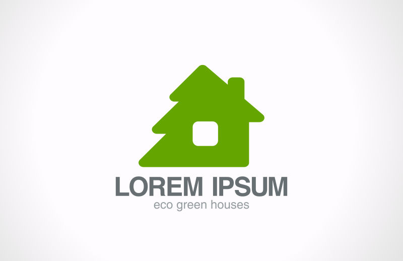 绿色房屋标志矢量设计