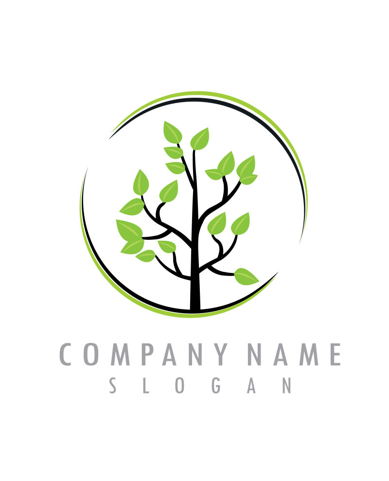 矢量生态树木logo设计