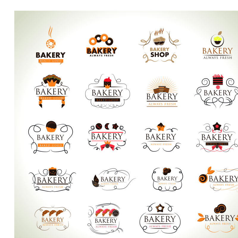 矢量面包店标签设计