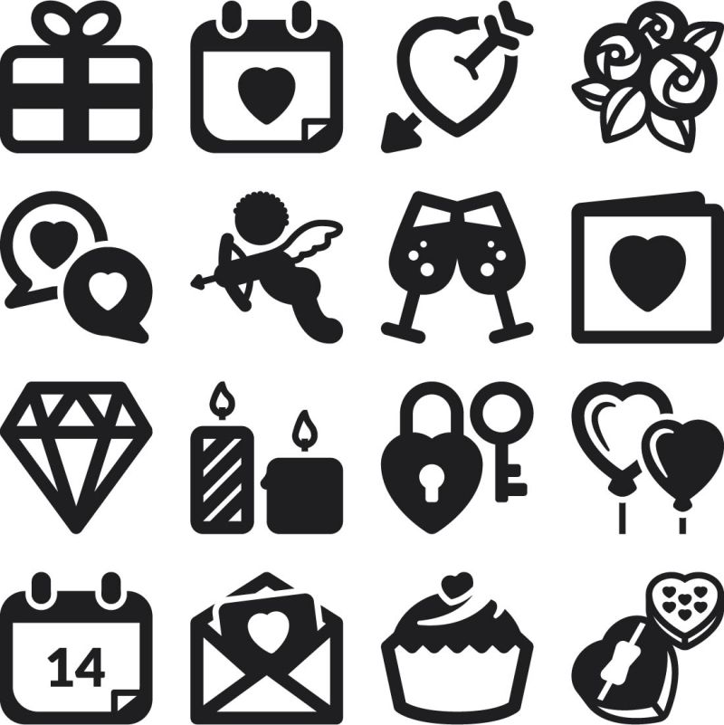 创意矢量情人节主题的图标设计
