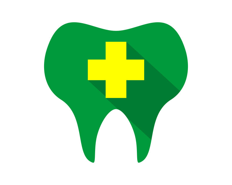 矢量绿色牙齿图标