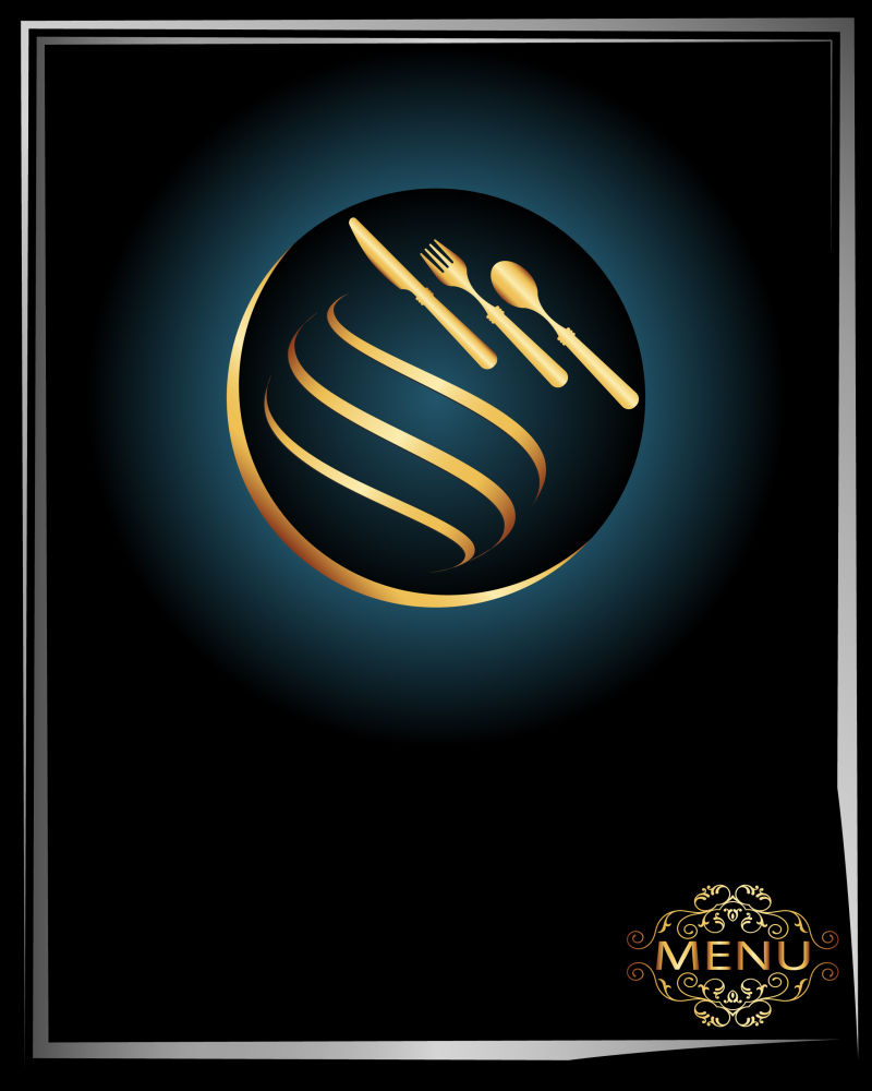 矢量抽象现代快餐菜单平面设计