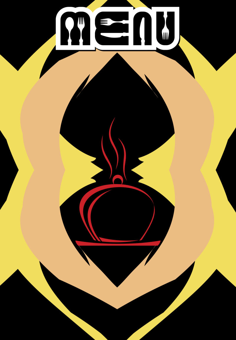 创意矢量现代快餐菜单的平面设计