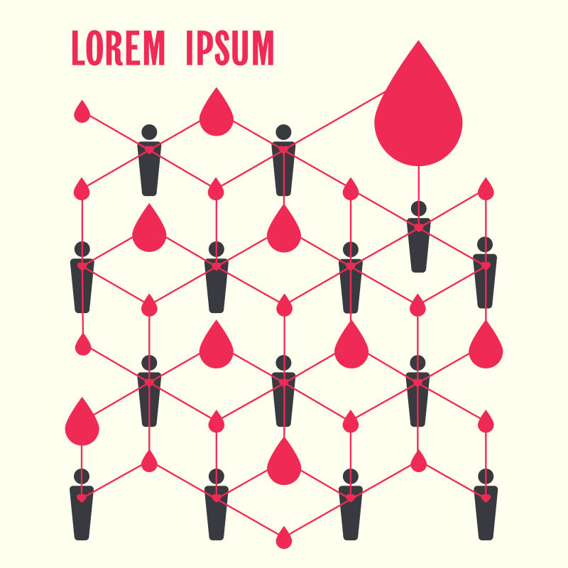 创意矢量简易现代献血主题海报设计