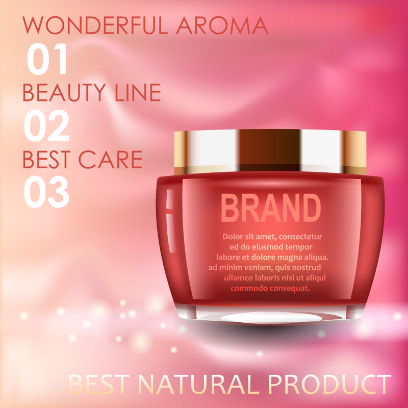 创意矢量面霜的精致平面海报设计