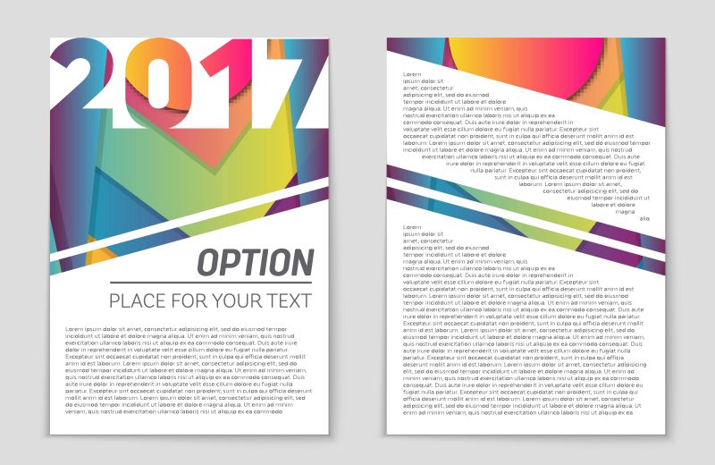 创意矢量彩色几何元素的2017宣传册设计