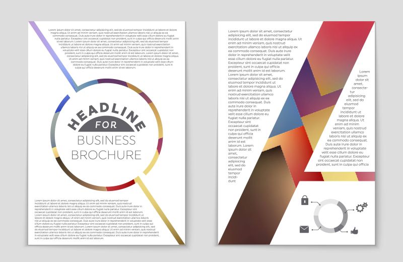 创意矢量彩色几何风格的现代宣传册封面设计