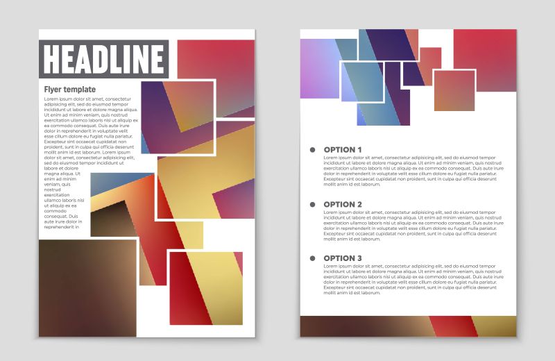 创意矢量现代彩色几何元素的艺术宣传册设计