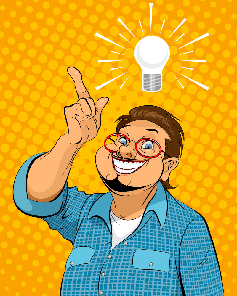 创意矢量现代有创造力的家伙设计插图