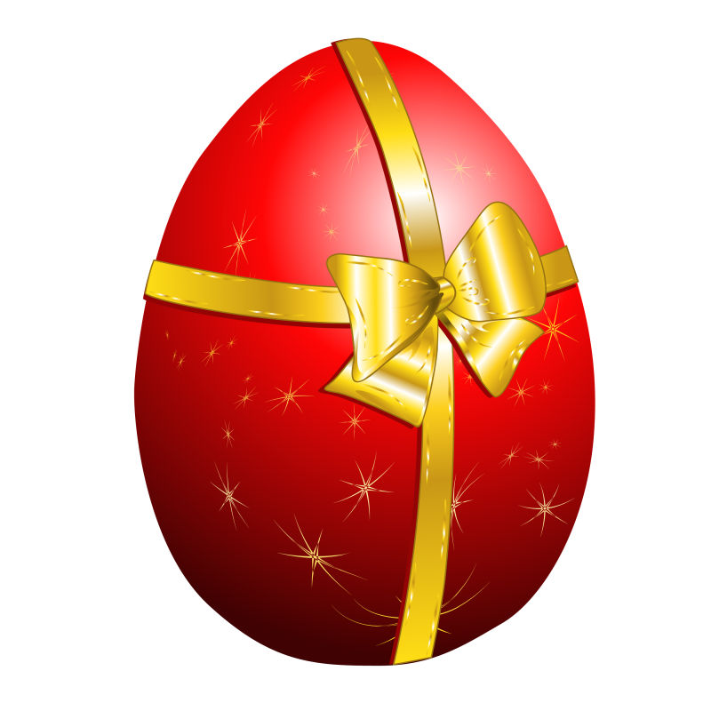 红色复活节彩蛋插图矢量设计