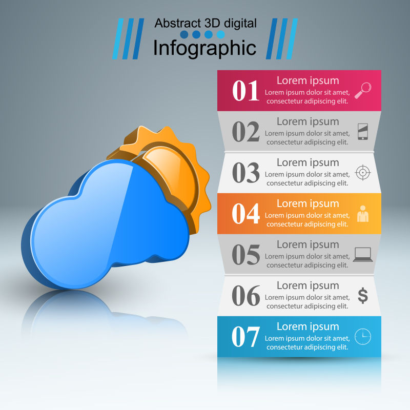 创意矢量现代天气主题的信息图表