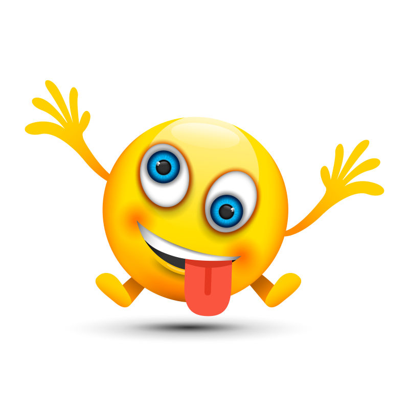 抽象矢量做鬼脸的卡通表情图标设计