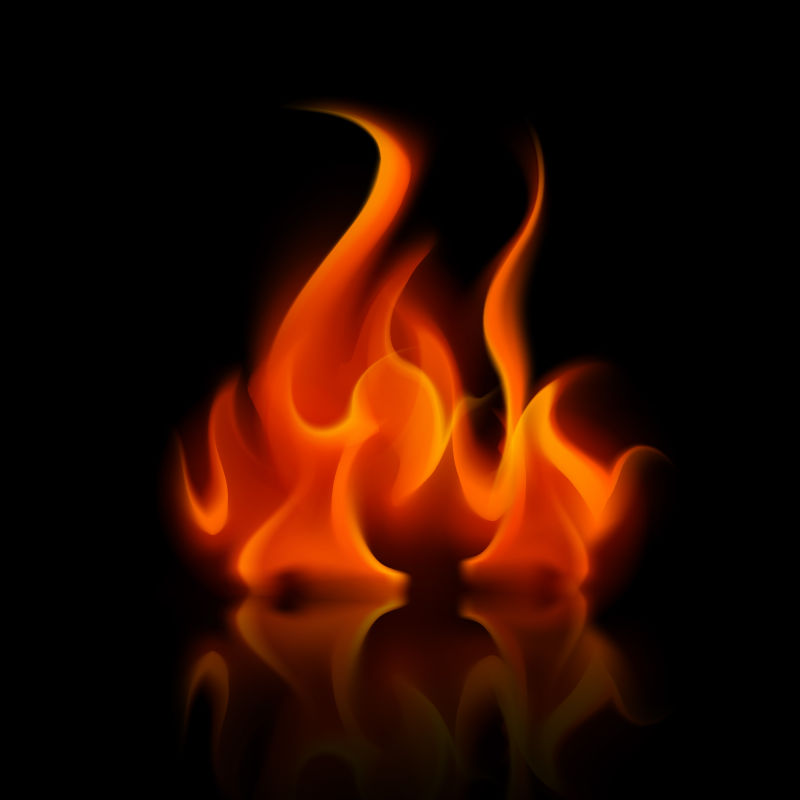 矢量红色燃烧的火焰设计插图