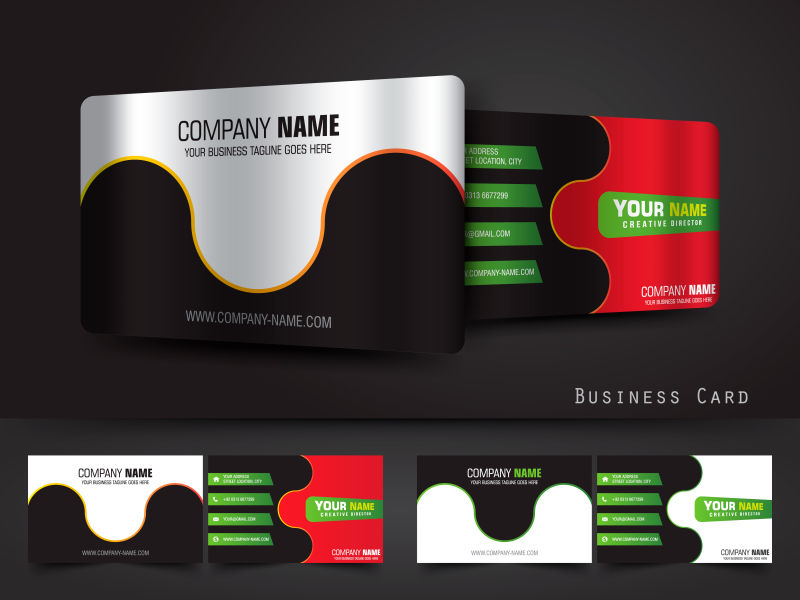 抽象矢量现代风格的名片设计