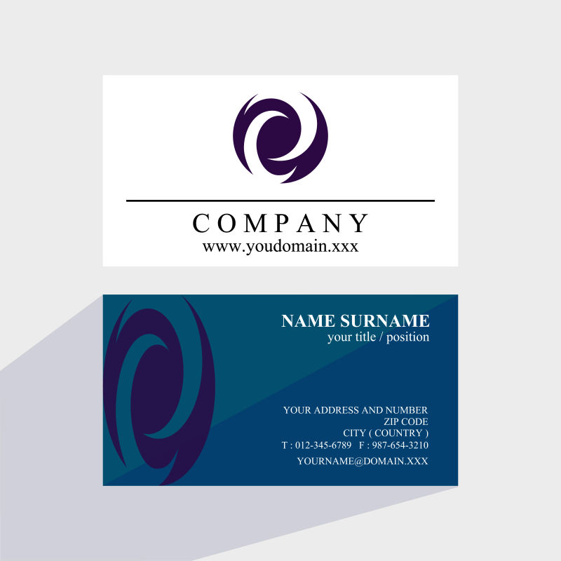 抽象循环标志元素的矢量名片设计