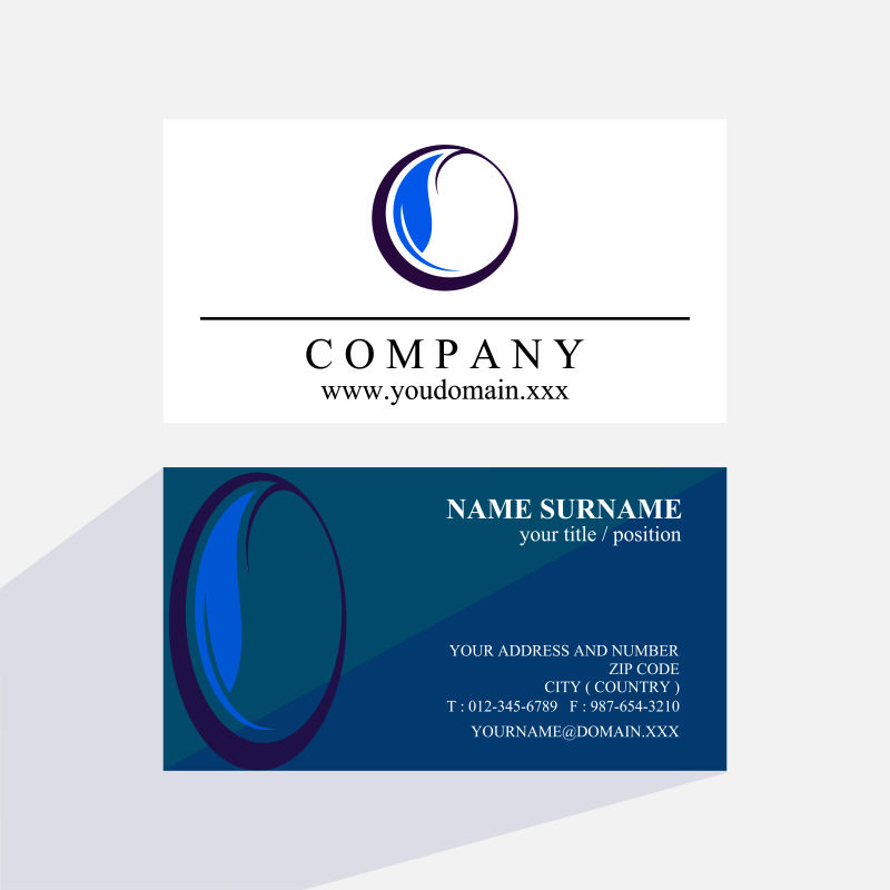 矢量矢量生态圆形标志元素的名片设计