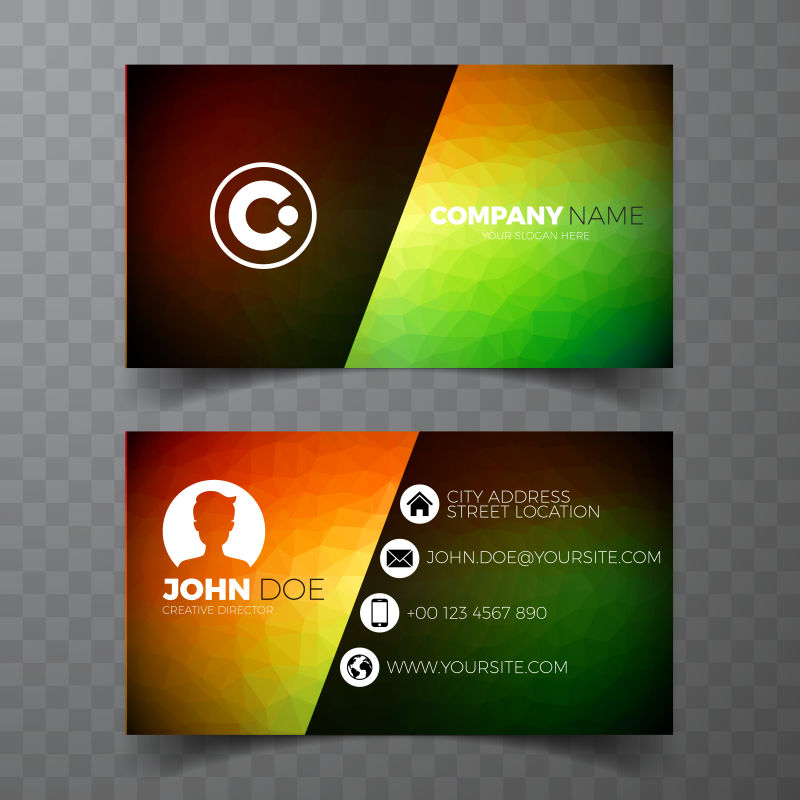 矢量的渐变色商业名片