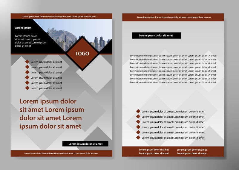 抽象矢量棕色商业宣传单