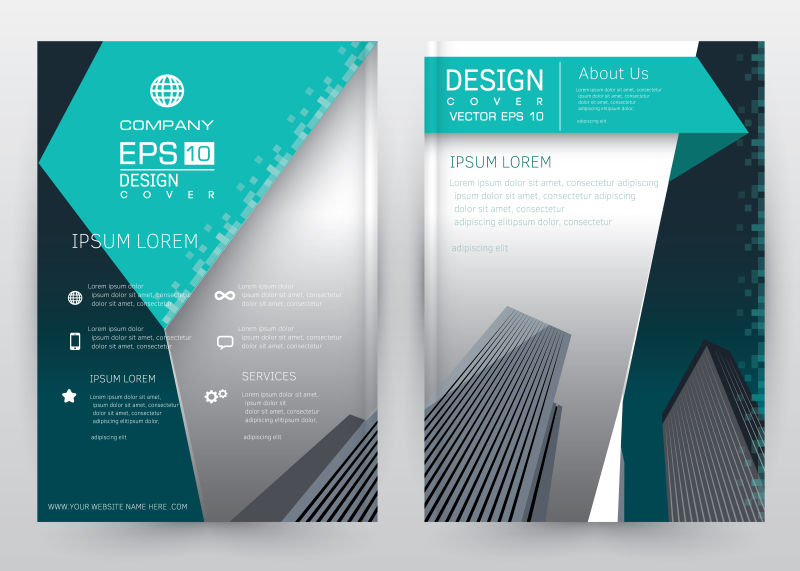 矢量抽象现代宣传单设计