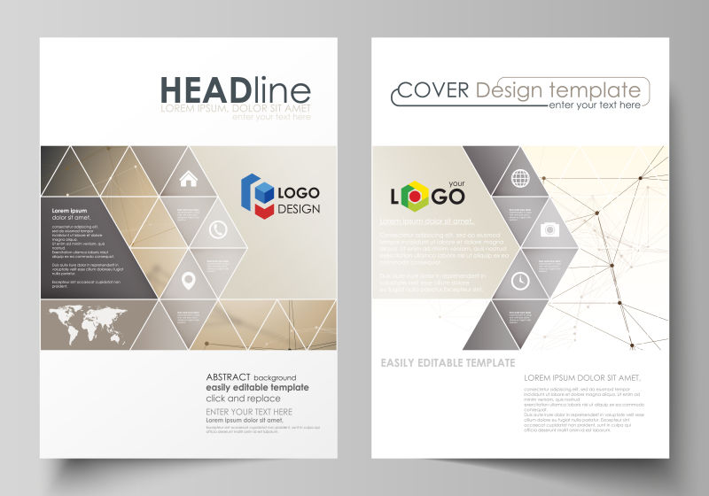 创意矢量现代几何风格的宣传单设计