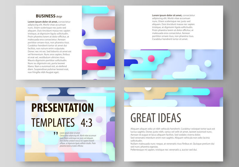 创意矢量彩色点线面元素的宣传单设计