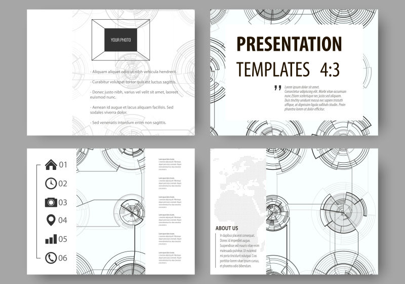 创意矢量单色线条元素的宣传单设计