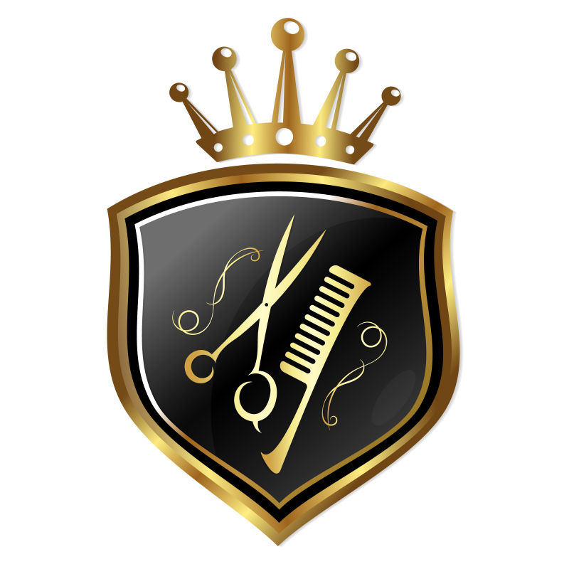 矢量理发店徽章设计