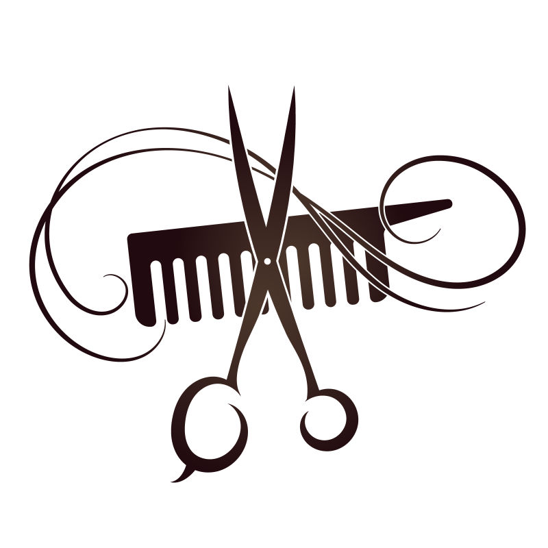 剪刀梳子logo图案图片